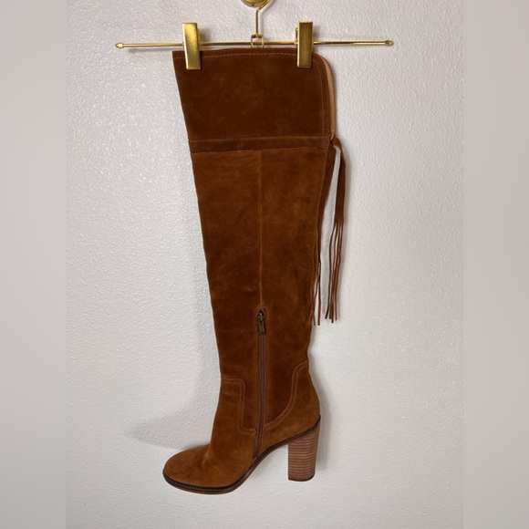 Franco Sarto Knee High Suede Side Zip Boots Size 6.5 - Picture 7 of 11